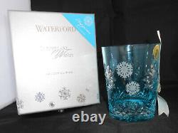 Waterford Cased Crystal Snowflake Wishes Aqua Double Old Fashioned Glass Nib