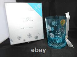 Waterford Cased Crystal Snowflake Wishes Aqua Double Old Fashioned Glass Nib