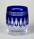Waterford Clarendon Cobalt Blue Double Old Fashioned Glass Vintage Crystal