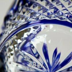 Waterford Clarendon Cobalt Blue Double Old Fashioned Glass Vintage Crystal