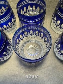 Waterford Clarendon Cobalt Double Old Fashioned Whiskey Glasses, Set Of 6