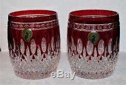 Waterford Clarendon Double Old Fashioned/whiskey Glasses Ruby, Set Of 2