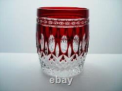 Waterford Clarendon Ruby Cut To Clear Double Old-fashioned Glass / Tumbler Mint