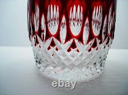 Waterford Clarendon Ruby Cut To Clear Double Old-fashioned Glass / Tumbler Mint