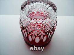 Waterford Clarendon Ruby Cut To Clear Double Old-fashioned Glass / Tumbler Mint