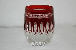 Waterford Clarendon Ruby Red Crystal Double Old Fashioned Glass