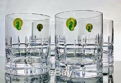Waterford Cluin Double Old Fashioned Glasses Signed Set Of 4 New Without Box