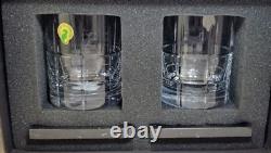 Waterford Cluin Double Old Fashioned pair with Marble Coasters #40032185 Boxed