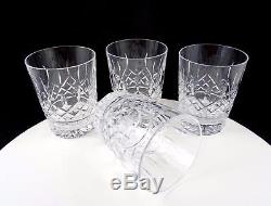 Waterford Crystal 4 Piece Signed Lismore 4 1/4 Double Old Fashioned Tumblers