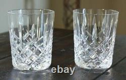 Waterford Crystal ARAGLIN 2 Double Old Fashioned Whiskey Glasses 4-3/8