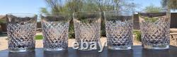 Waterford Crystal Alana Double Old Fashioned 4 3/8 Set of 5 Lot Mint
