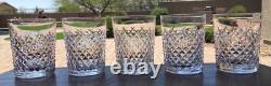 Waterford Crystal Alana Double Old Fashioned 4 3/8 Set of 5 Lot Mint