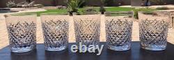 Waterford Crystal Alana Double Old Fashioned 4 3/8 Set of 5 Lot Mint