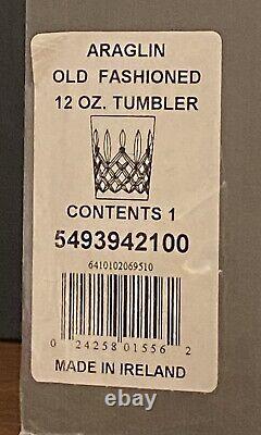 Waterford Crystal Araglin 12 oz Double Old Fashioned Tumbler, New In Box, Rare