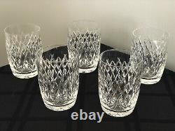 Waterford Crystal Boyne Set Of 5 Double Old Fashioned Tumblers 12oz Glasses