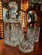 Waterford Crystal Brookside Decanter with2 Double Old Fashioned Rocks Glasses
