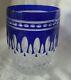 Waterford Crystal CLARENDON Cobalt Blue Double Old Fashioned Whiskey Glass NWOT