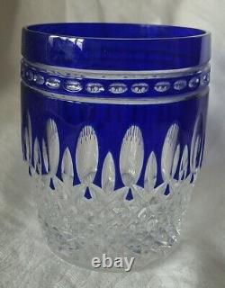 Waterford Crystal CLARENDON Cobalt Blue Double Old Fashioned Whiskey Glass NWOT
