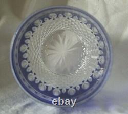 Waterford Crystal CLARENDON Cobalt Blue Double Old Fashioned Whiskey Glass NWOT