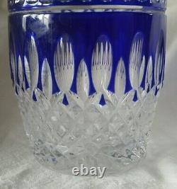 Waterford Crystal CLARENDON Cobalt Blue Double Old Fashioned Whiskey Glass NWOT