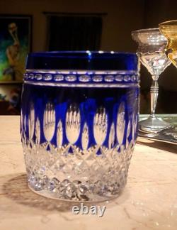 Waterford Crystal CLARENDON Cobalt Blue Double Old Fashioned Whiskey Glasse