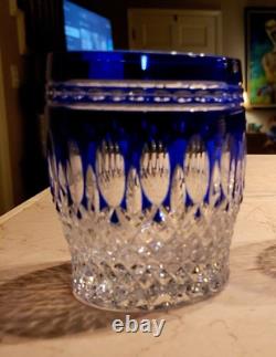 Waterford Crystal CLARENDON Cobalt Blue Double Old Fashioned Whiskey Glasse