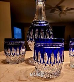 Waterford Crystal CLARENDON Cobalt Blue Double Old Fashioned Whiskey Glasse