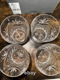 Waterford Crystal Ciara Double Old Fashioned Rocks Glasses 4 3/8 Set Of 4
