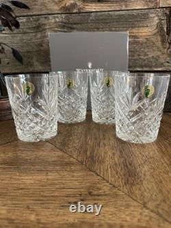 Waterford Crystal Ciara Double Old Fashioned Rocks Glasses 4 3/8 Set Of 4 NIB