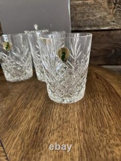 Waterford Crystal Ciara Double Old Fashioned Rocks Glasses 4 3/8 Set Of 4 NIB