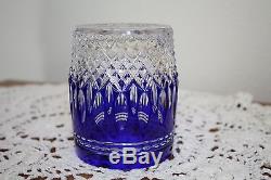Waterford Crystal Clarendon Cobalt Blue Double Old Fashioned Glasses Set of 8