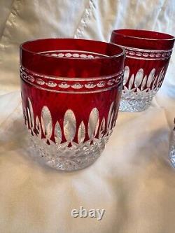 Waterford Crystal Clarendon Ruby Double Old Fashioned Glass Set of 4