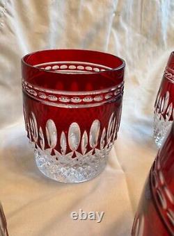 Waterford Crystal Clarendon Ruby Double Old Fashioned Glass Set of 4