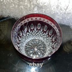 Waterford Crystal Clarendon Ruby Red Whiskey Double Old Fashioned Tumbler Glass