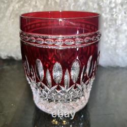 Waterford Crystal Clarendon Ruby Red Whiskey Double Old Fashioned Tumbler Glass