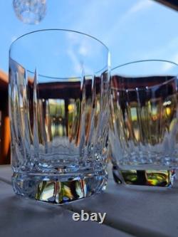 Waterford Crystal Clarion Double Old Fashioned Rocks Glass Square Foot Set of 2