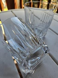 Waterford Crystal Clarion Double Old Fashioned Rocks Glass Square Foot Set of 2
