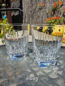 Waterford Crystal Clarion Double Old Fashioned Rocks Glass Square Foot Set of 2