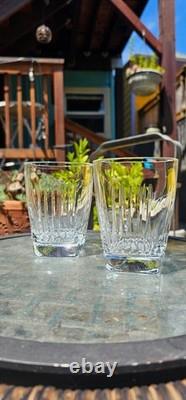 Waterford Crystal Clarion Double Old Fashioned Rocks Glass Square Foot Set of 2