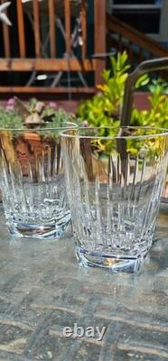 Waterford Crystal Clarion Double Old Fashioned Rocks Glass Square Foot Set of 2