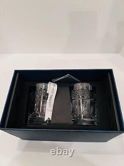 Waterford Crystal Clear pair of Double Old Fashioned Times Square Love 2023 NIB