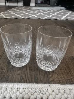 Waterford Crystal Colleen Double Old Fashioned Tumbler Glasses 4 3/8 Set of 2