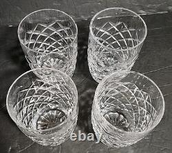 Waterford Crystal Comeragh Double Old Fashioned Tumbler 4 1/2 H Glass Set of 4