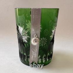 Waterford Crystal Dark Green Double Old Fashion Glass 2012 Courage Snowflake NEW