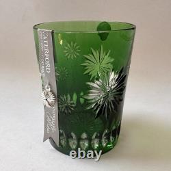Waterford Crystal Dark Green Double Old Fashion Glass 2012 Courage Snowflake NEW