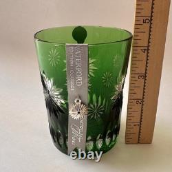 Waterford Crystal Dark Green Double Old Fashion Glass 2012 Courage Snowflake NEW