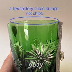 Waterford Crystal Dark Green Double Old Fashion Glass 2012 Courage Snowflake NEW
