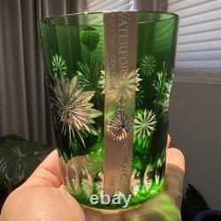 Waterford Crystal Dark Green Double Old Fashion Glass 2012 Courage Snowflake NEW