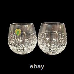 Waterford Crystal Double Old Fashioned Bolton Wine Brandy Glasses Set of 2