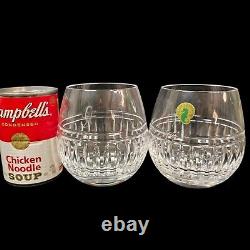 Waterford Crystal Double Old Fashioned Bolton Wine Brandy Glasses Set of 2
